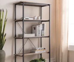 Real Living Rustic 5-Shelf Bookcase 16 Real Living Rustic 5-Shelf Bookcase -Walker Edison Shop 810343917 2