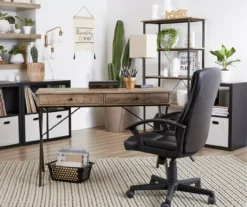 Real Living Rustic 2-Drawer Writing Desk -Walker Edison Shop 810343918 3