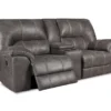 Stallion Gray Reclining Console Loveseat