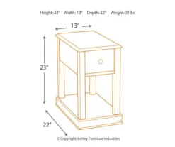 Breegin Brown End Table With Removable Tray -Walker Edison Shop 810363185 3