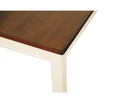 Whitesburg Cottage White & Brown Dining Room Bench -Walker Edison Shop 810363197 5