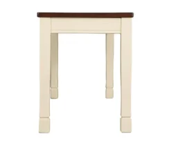 Whitesburg Cottage White & Brown Dining Room Bench -Walker Edison Shop 810363197 7