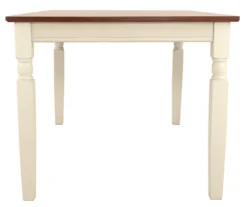 Whitesburg Cottage White & Brown Dining Room Bench -Walker Edison Shop 810363197 9