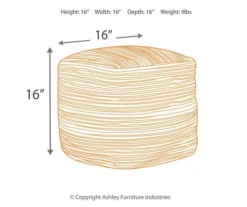 Absalom Natural Chenille Pouf -Walker Edison Shop 810389289 1