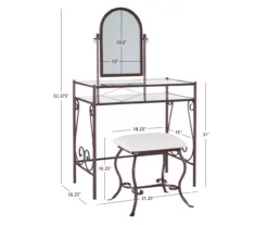 Heather Metal Adjustable Mirror Vanity Set With Stool -Walker Edison Shop 810389409 D8 10
