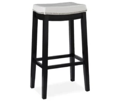 30" Brooke White Saddle Barstool