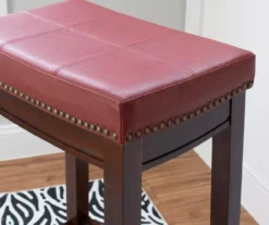30" Brooke Red Saddle Barstool -Walker Edison Shop 810389513 5
