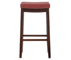30" Brooke Red Saddle Barstool -Walker Edison Shop 810389513 7