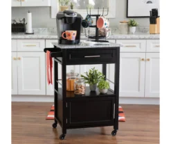 Ree Black Granite Top Kitchen Cart With Storage -Walker Edison Shop 810389519 A0 5