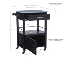 Ree Black Granite Top Kitchen Cart With Storage -Walker Edison Shop 810389519 D8 10