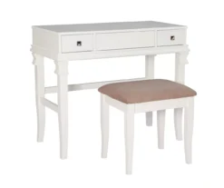 Martha Mirror Vanity Set With Stool 26 Martha Mirror Vanity Set With Stool -Walker Edison Shop 810389524 A0 2