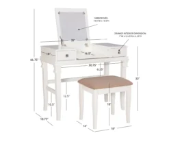 Martha Mirror Vanity Set With Stool 35 Martha Mirror Vanity Set With Stool -Walker Edison Shop 810389524 A8