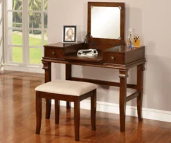 Martha Mirror Vanity Set With Stool 36 Martha Mirror Vanity Set With Stool -Walker Edison Shop 810389525 1