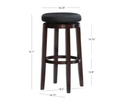 29" Clea Black Pub Barstool -Walker Edison Shop 810389526 A7