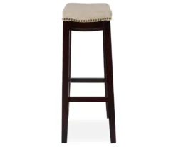 Clay Walnut Saddle Style Bar/ Counter Stools -Walker Edison Shop 810389530 2 1