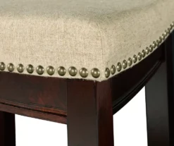 Clay Walnut Saddle Style Bar/ Counter Stools -Walker Edison Shop 810389530 3 1