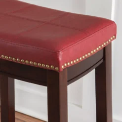 24" Brooke Red Saddle Counter Stool -Walker Edison Shop 810389538 5