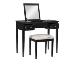 Black Butterfly Mirror Vanity Set With Stool 19 Black Butterfly Mirror Vanity Set With Stool -Walker Edison Shop 810389539 A0 3
