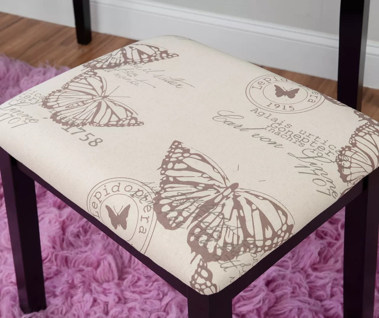 Black Butterfly Mirror Vanity Set With Stool 6 Black Butterfly Mirror Vanity Set With Stool - Image 6