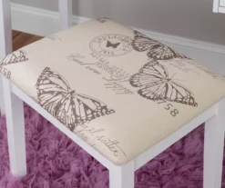 Butterfly Mirror Vanity Set With Stool 31 Butterfly Mirror Vanity Set With Stool -Walker Edison Shop 810389543 A8 10