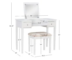 Butterfly Mirror Vanity Set With Stool 32 Butterfly Mirror Vanity Set With Stool -Walker Edison Shop 810389543 D8 12