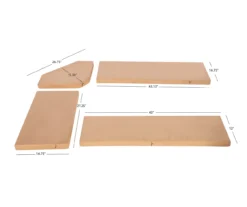 Beige Microfiber Cushion Set For Breakfast Nook 25 Beige Microfiber Cushion Set For Breakfast Nook -Walker Edison Shop 810389546 A8