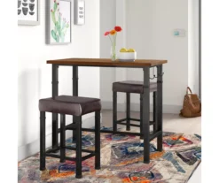 Luke Industrial 3-Piece Pub Table Set With Hooks -Walker Edison Shop 810389576 A0 10