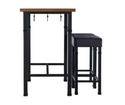 Luke Industrial 3-Piece Pub Table Set With Hooks -Walker Edison Shop 810389576 A1 2