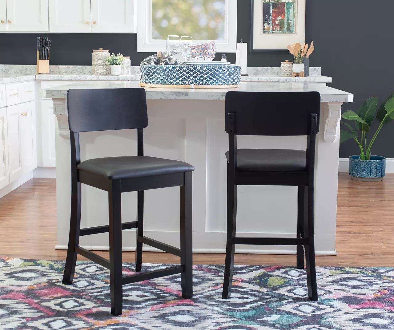 24" Black Contemporary Counter Stool 2 24" Black Contemporary Counter Stool - Image 2