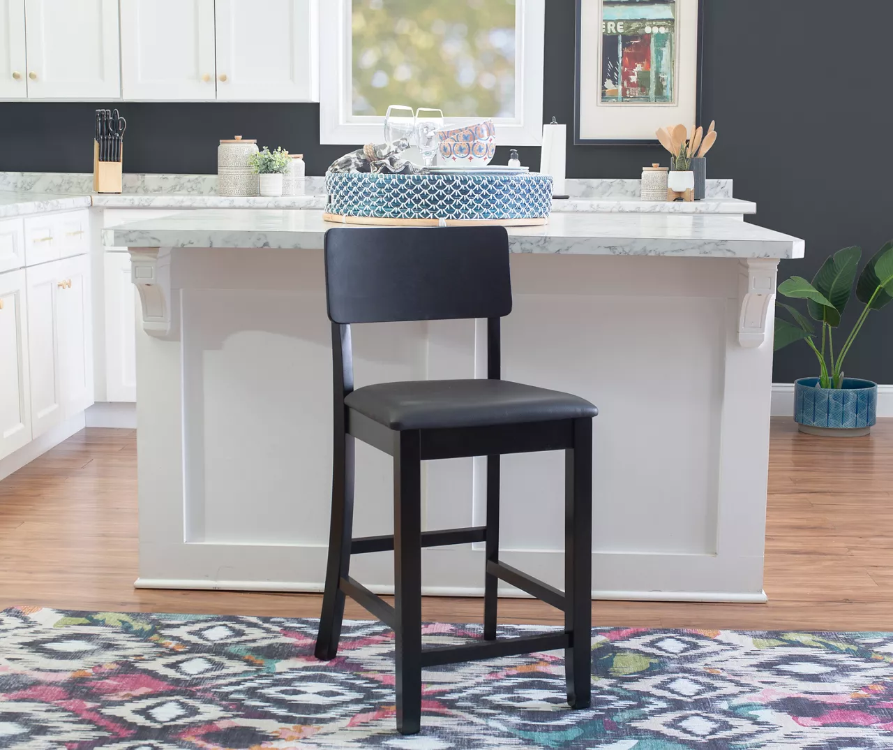 24" Black Contemporary Counter Stool 6 24" Black Contemporary Counter Stool - Image 6