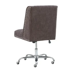 Charcoal Gray Square Back Office Chair With Nailhead Trim -Walker Edison Shop 810389623 6