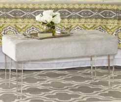 Marie Platinum Padded Glam Acrylic Bench -Walker Edison Shop 810389624 1 1