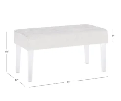 Marie Platinum Padded Glam Acrylic Bench -Walker Edison Shop 810389624 A7