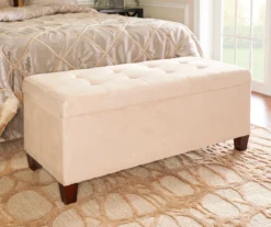 Erin Beige Padded Shoe Storage Ottoman -Walker Edison Shop 810389630 3