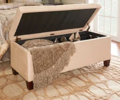 Erin Beige Padded Shoe Storage Ottoman -Walker Edison Shop 810389630 4
