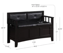 Black Padded Faux Leather Storage Bench -Walker Edison Shop 810389638 A7