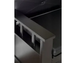 Black Padded Faux Leather Storage Bench -Walker Edison Shop 810389638 A8 1