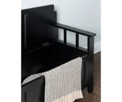 Black Padded Faux Leather Storage Bench -Walker Edison Shop 810389638 A8 3