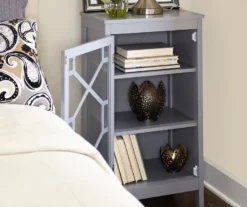 Ava Gray Geometric Single Door Cabinet -Walker Edison Shop 810389657 1 1