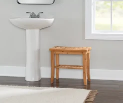 18" Pierce Bamboo Bathroom Stool -Walker Edison Shop 810389685 B0 2