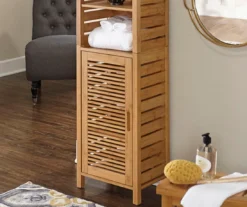Pierce Bamboo 3-Shelf Tall Cabinet -Walker Edison Shop 810389688 3