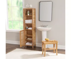Pierce Bamboo 3-Shelf Tall Cabinet -Walker Edison Shop 810389688 B0 2