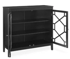 Ava Black Geometric 2-Door Cabinet -Walker Edison Shop 810389696 2