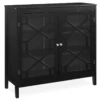 Ava Black Geometric 2-Door Cabinet