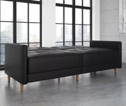 Ameriwood Avianna Faux Leather Coil Futon -Walker Edison Shop 810405140 3