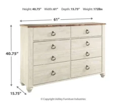 Willowton Whitewash Dresser -Walker Edison Shop 810406133 11