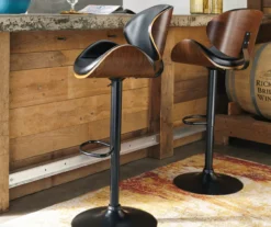 Bellatier Black & Brown Contoured Adjustable Height Barstool 9 Bellatier Black & Brown Contoured Adjustable Height Barstool -Walker Edison Shop 810409018 3