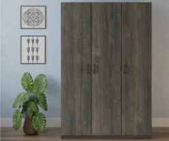 Rodeo Weathered Oak 3-Door Wardrobe -Walker Edison Shop 810409561 2