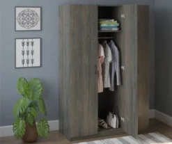Rodeo Weathered Oak 3-Door Wardrobe -Walker Edison Shop 810409561 21