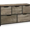 Rustic Rolling 5-Bin Storage Organizer